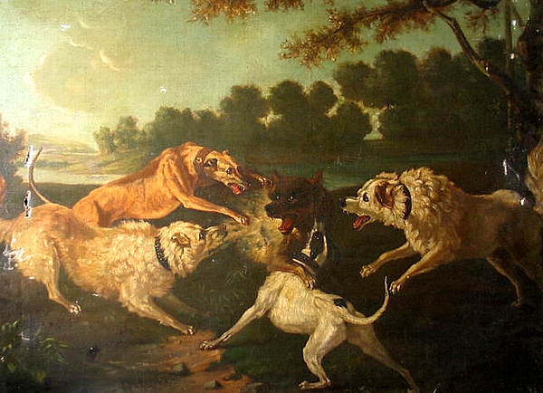 Chasse au loup - XVIIIe siècle © Joconde - Senlis - Musée de la Vènerie - Francis Vidal